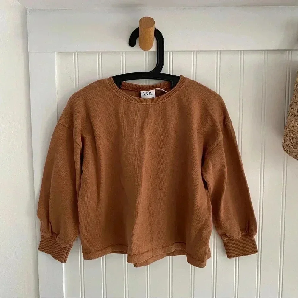 Zara (Brown Rust Colored) Ribbed Long Sleeve Sweater Top 3-4y Nwt